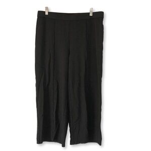 J. Jill Wearever Black Pintuck Wide Leg Pants Medium